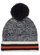 Topman Mens White Navy Collegiate Striped Beanie