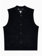 Selected Homme Mens Blue Selected Homme Navy Corduroy Organic Cotton Waistcoat