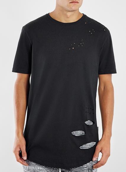 Topman Mens Black Criminal Damage Grey T-shirt*