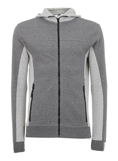 Topman Mens Grey Gray 'tommy' Ultra Muscle Zip Through Hoodie