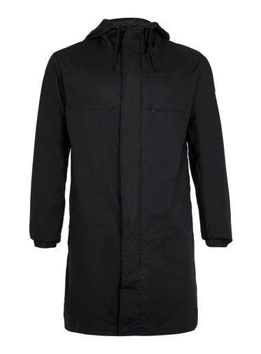 Topman Mens Black Lightweight Hooded Parka