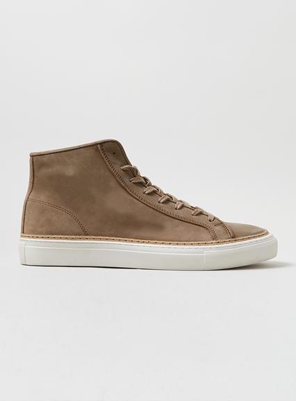 Topman Mens Brown Leather Hi Tops