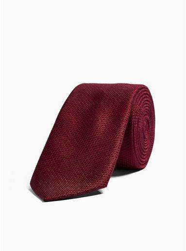 Topman Mens Red Burgundy And Paisley Print Tie