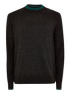 Topman Mens Grey Charcoal Merino Tipped Turtle Neck Sweater