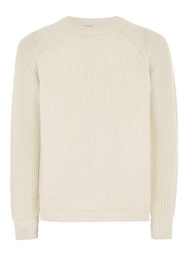 Topman Mens Cream Off White Stitch Sweater