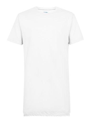 Topman Mens White Step Hem Longline T-shirt