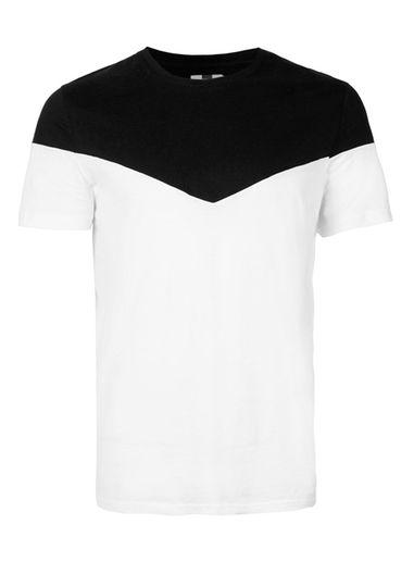 Topman Mens White And Black Chevron T-shirt