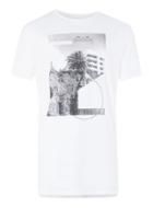 Topman Mens White Ny/la Print Longline T-shirt