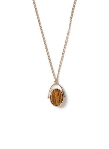 Topman Mens Metallic Gold Look Semi Precious Spinner Necklace*