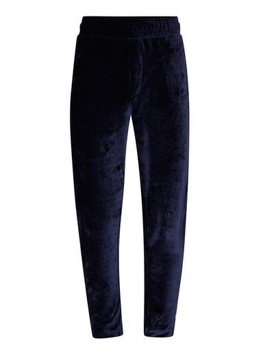 Topman Mens Navy Velour Trackpants