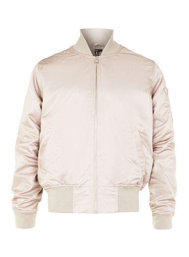 Topman Mens Aaa Pink Ruched Bomber Jacket
