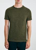 Topman Mens Green Khaki Textured T-shirt