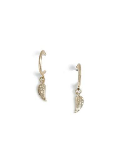 Topman Mens Gold *wing Hoop Earrings