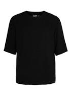Topman Mens Black Raw Edge Three Quarter Length Sleeve T-shirt