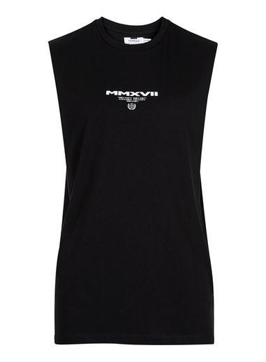 Topman Mens Black Mmxv11 Tank