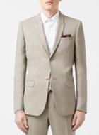 Topman Mens Cream Limited Edition Stone Skinny Fit Suit Jacket