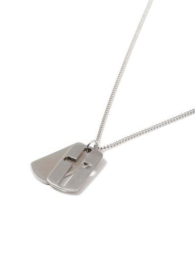 Topman Mens Silver Cross Dog Tag Necklace*