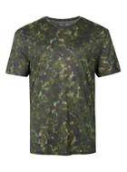Topman Mens Green Khaki Watercolour Print Slim Fit T-shirt