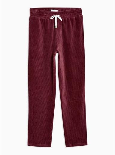 Topman Mens Red Burgundy Corduroy Joggers