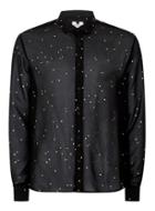 Topman Mens Black Gold Sheer Foil Shirt
