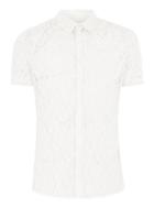 Topman Mens White Lace Short Sleeve T-shirt