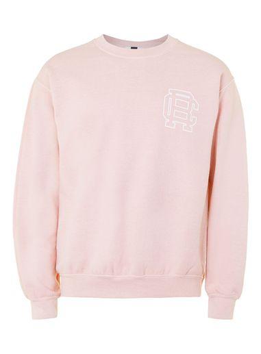 Topman Mens Light Pink Rc Print Sweatshirt