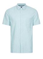 Topman Mens Blue Linen Mix Shirt