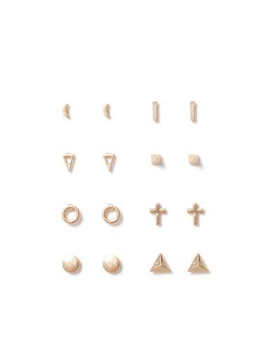 Topman Mens Gold Earring 8 Pack*