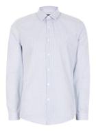 Topman Mens Blue White And Navy Grid Check Slim Fit Dress Shirt