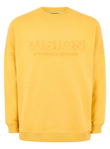Topman Mens Vision Street Wear Yellow Embossed Super Sweatshirt