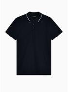 Selected Homme Mens Selected Homme Navy And White Tipped Organic Cotton Polo