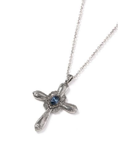 Topman Mens Blue Silver Cross Necklace*