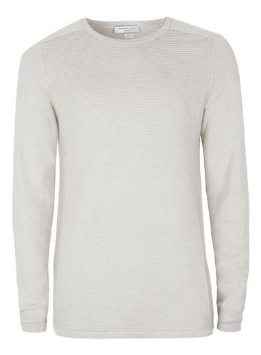 Topman Mens Selected Homme Grey Textured Raglan Sweatshirt
