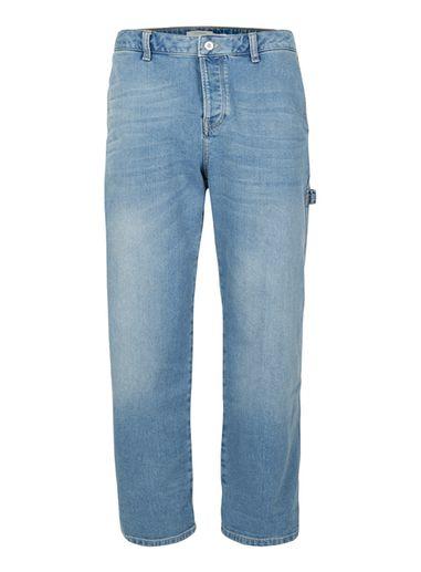 Topman Mens Light Blue Stretch Carpenter Fit Jeans