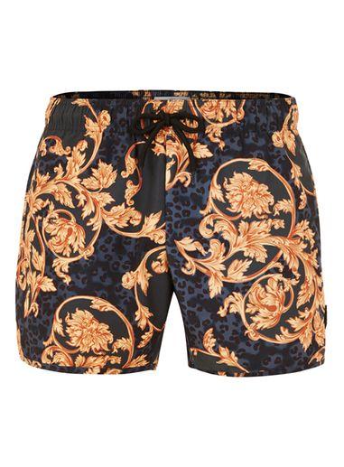 Topman Mens Navy Baroque Print Swim Shorts