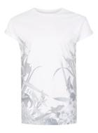 Topman Mens White Floral Hem Print Muscle Fit T-shirt
