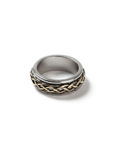Topman Mens Gold Plait Inlay Ring*