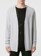 Topman Mens Grey And White Textured Cardigan