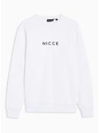 Nicce Mens White Nicce Central Logo Sweatshirt