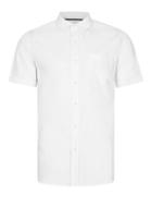 Topman Mens White Muscle Fit Short Sleeve Oxford Shirt