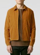 Topman Mens Ltd Brown Cord Harrington Jacket