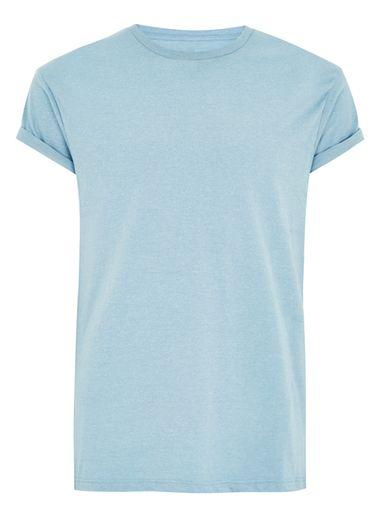 Topman Mens Navy Light Blue Muscle Fit Salt And Pepper T-shirt
