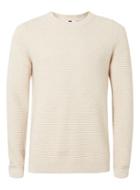 Topman Mens Stone Ripple Stitch Slim Fit Sweater