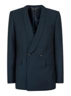 Topman Mens Green Teal Double Breasted Skinny Fit Suit Jacket