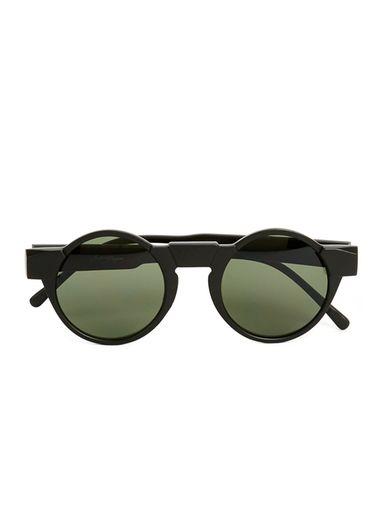 Topman Mens Jeepers Peepers Black Round Sunglasses*