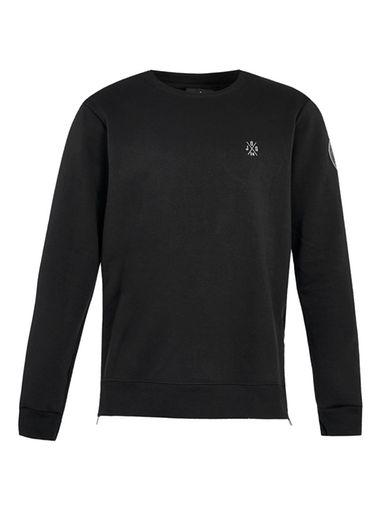 Topman Mens Jog On Black Side Zip Sweatshirt*