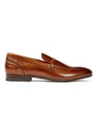 Topman Mens Brown Hudson Tan Leather Loafers