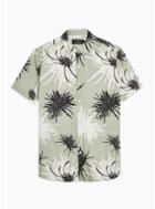 Topman Mens Stone Khaki Floral Print Slim Shirt