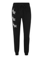 Topman Mens Grey Black Tiger Embroidered Joggers