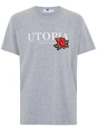 Topman Mens Grey Gray 'utopia' Applique T-shirt
